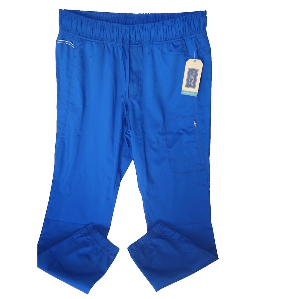Men's Medical Scrubs Blue Elastic‎ Waist Pants - NWT - Size Large